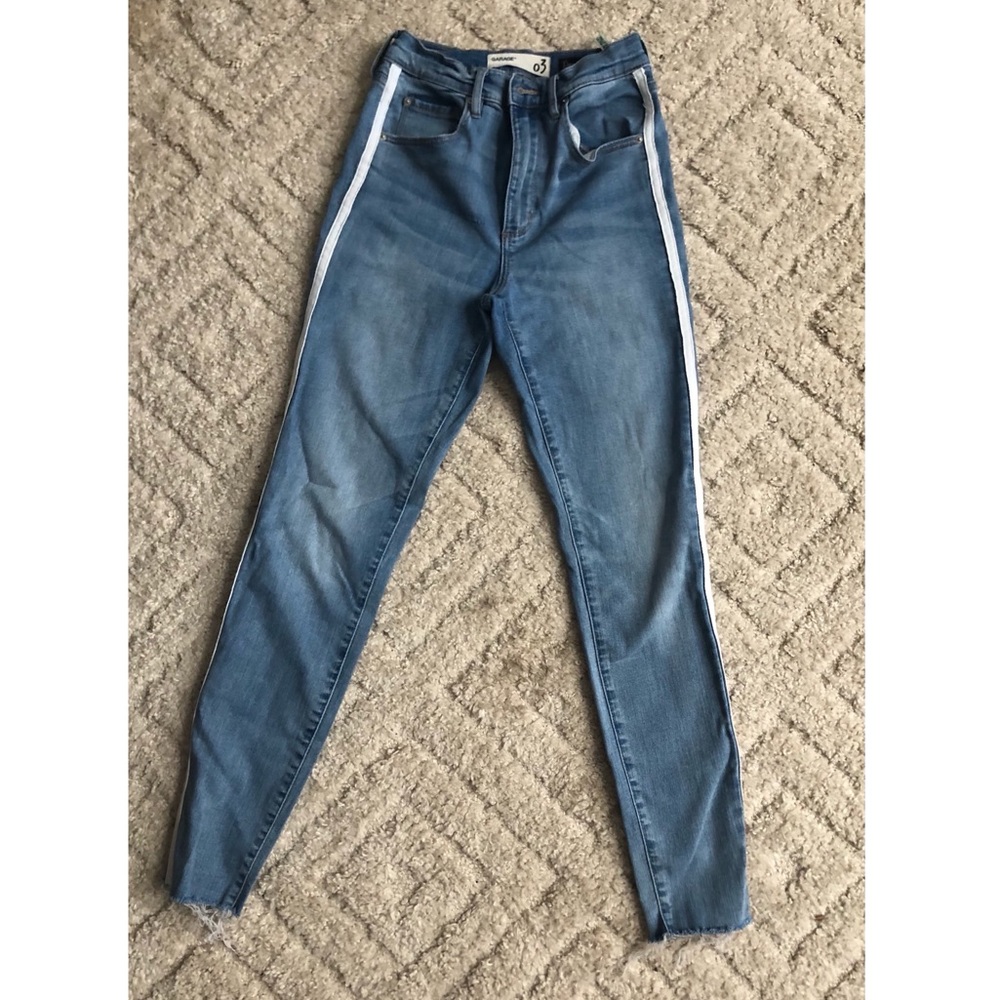 Light wash Jeans with White Stripe